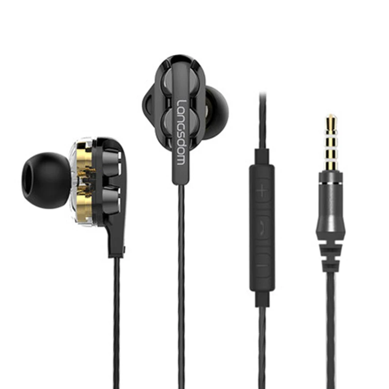 Langsdom Gamer проводные наушники в ухо D4C портативный супер бас HIFI Тип c стерео с