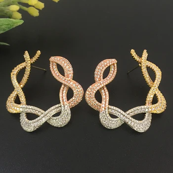 

Lanyika Jewelry Distinctive Chinese Knot Earrings Full Micro inlay Micro Plated Banquet Popular Best Gift