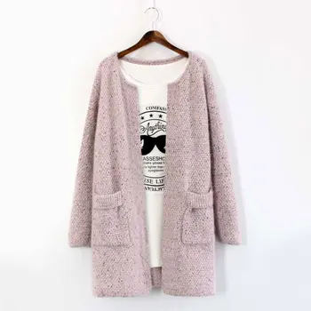 

2020 Autumn Winter Long Cardigan Crochet Women Casual Knitted Loose Sweaters Korean Coat Jumper Outwear Coat