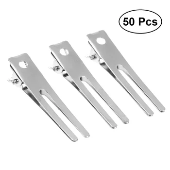 

50pcs Silver Double Prong Alligator Hair Clips Metal Alligator Clips