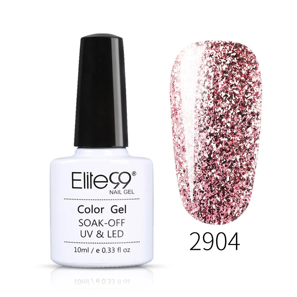 Elite99 10 мл розовый золотистый гель лак для ногтей Блеск цветной гель лак для ногтей маникюр Дизайн ногтей замочить от полупостоянного УФ покрытые лаком ногти - Цвет: 2904