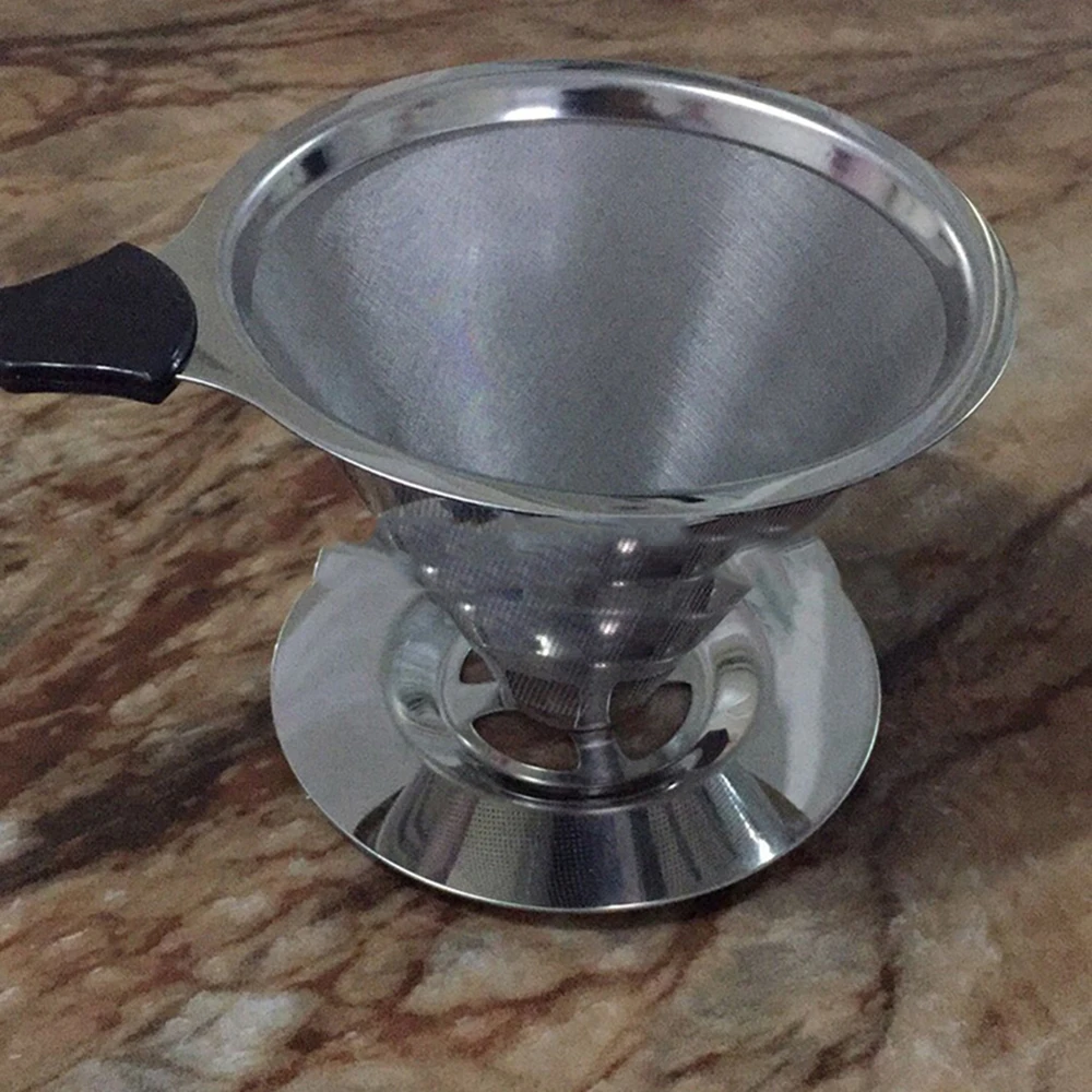 

Double Layer Stainless Steel Coffee Filter Holder Pour Over Coffees Dripper Mesh Coffee Tea Filter Basket Tools