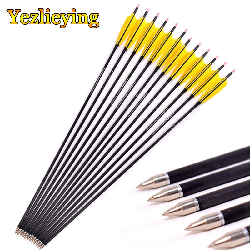 Huntingdoor 50PCS 5//16 inch Arrow Points Archery Metal Field Point Glue On Archery Tips Practice Bullet Field Points for Archery Targeting