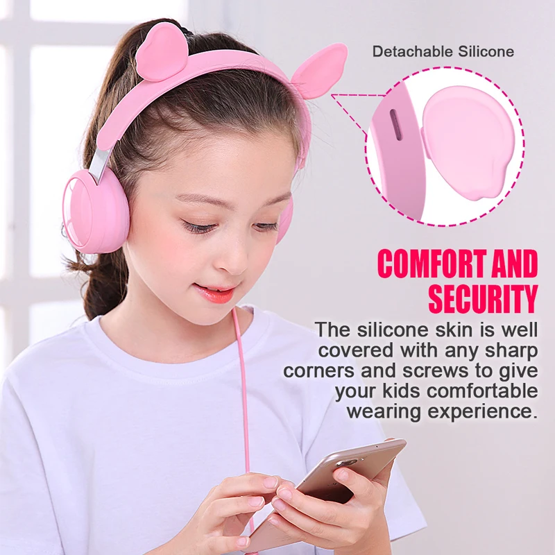 Cat Ear Kids Headphone 3 5mm Stereo Safe Volume Earphone Foldable Music Headset for Boys Girls Birthday Gifts
