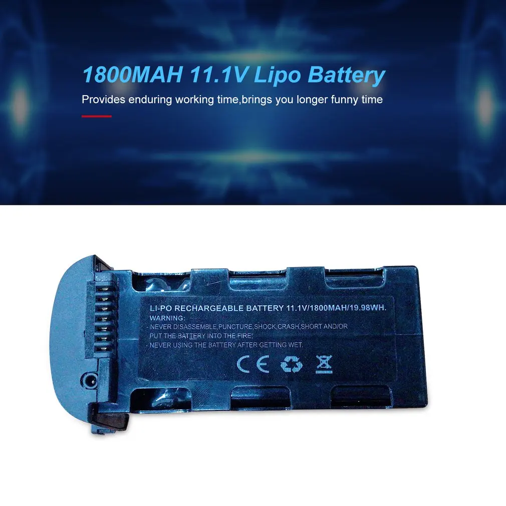 

Hot New 3S 25C 11.1V 1800MAH Lipo Battery Replace Rechargeable Batteries For SMRC ICAT6 RC Drone Spare Upgrade Parts Accessories