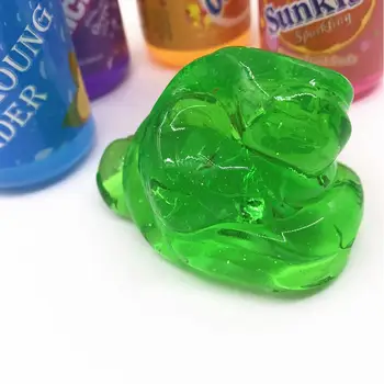

Kuulee Crystal Cans Toys DIY Clear Fluffy Slime Blowing Bubble Modeling Clay Toy for Children