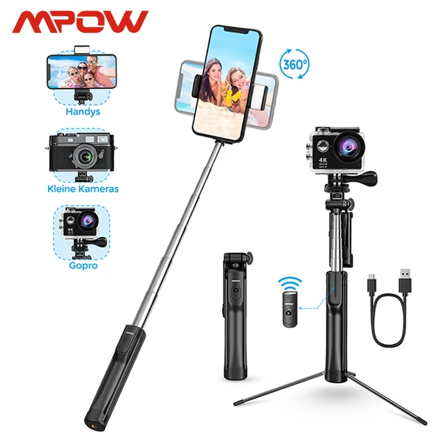 Mpow Pa168 3 In 1 Selfie Sticks Tripod With Wireless Bluetooth Remote  Control/fill Light For Iphone Xs Xr Huawei Xiaomi Samsung - Selfie Sticks -  AliExpress