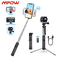 Treppiede Mpow PA168 3 in 1 Selfie stick con telecomando Wireless Bluetooth/luce di riempimento per iPhone Xs Xr Huawei Xiaomi Samsung