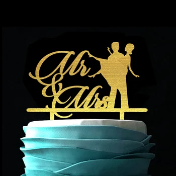 

Personalized Mr and Mrs Cake Topper,Wooden Initial Cake Topper ,Wedding Monogram Cake Topper ,Gold Silhouette Cake Topper,Topper