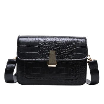 

Ladies 2020 bag summer bag new fashion crocodile pattern shoulder bag diagonal bag retro style small square bag