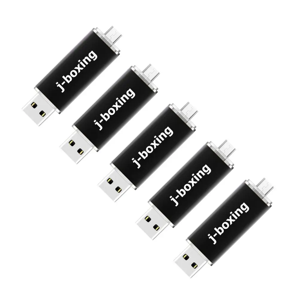 J-бокс, 5 шт., OTG USB флеш-накопитель, 8 ГБ, 16 ГБ, Micro, двойной порт, USB флеш-накопитель для ноутбука samsung huawei, 32 ГБ, 64 ГБ, 128 ГБ, черный