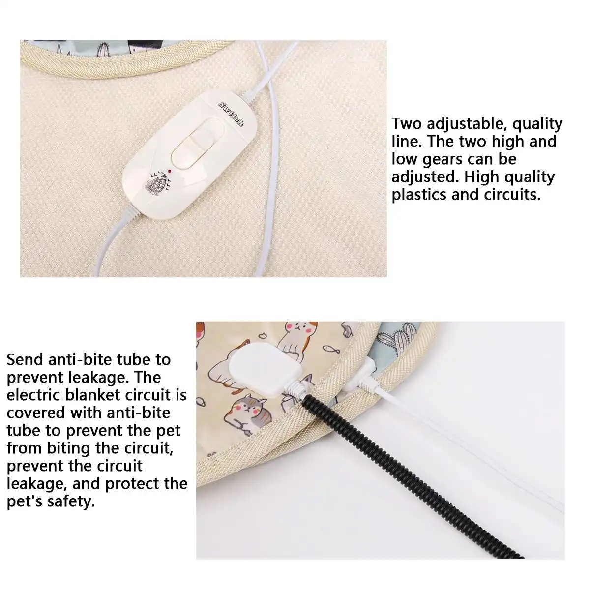 Грелка для домашних животных, коврик для кошек, водонепроницаемый подогреваемый коврик для домашних животных, регулируемый коврик для собак, зимний теплый коврик, одеяло, подогреватель для кровати для животных