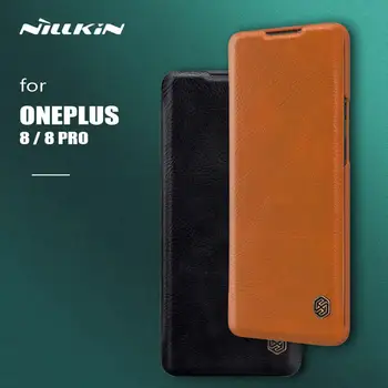 

Nillkin for Oneplus 8 Pro Qin Flip Leather Case One Plus 8 Pro Wallet Card Slot Soft Touch Phone Case for Oneplus 8/8 Pro Case