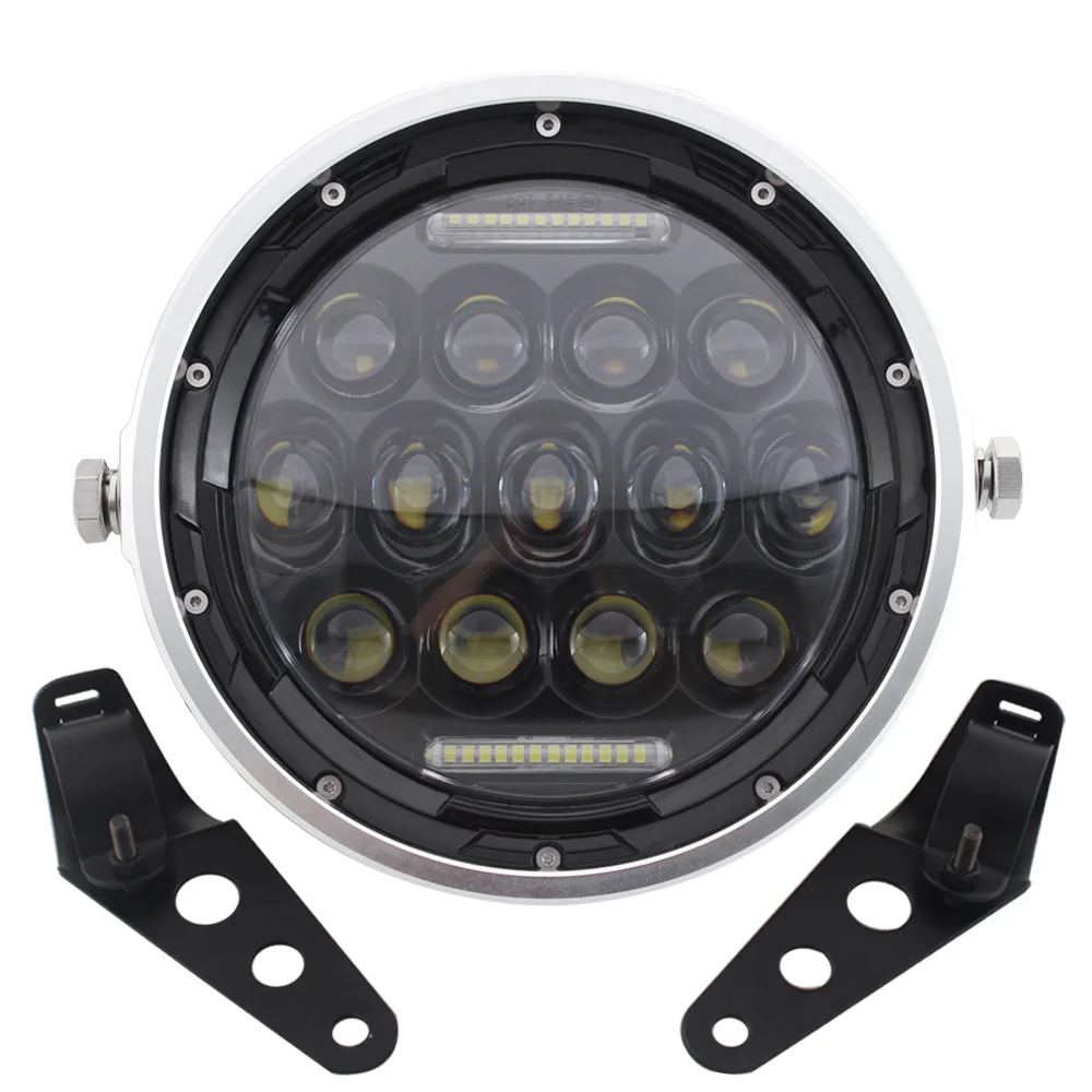 " Круглый Hi/Low светодиодный налобный фонарь DRL для Jeep Wrangler JK TJ C для Touring Softail 94-13 7" круглый светодиодный налобный фонарь