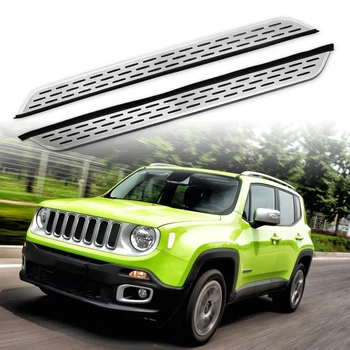 

2Pcs Fit for Jeep- Renegade 2015-2020 Stainless Steel Running Boards Door Side Step Nerf Bar Platform Protector