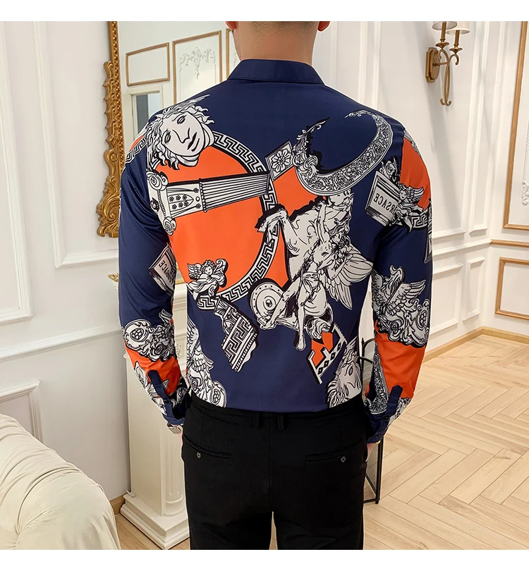 Мужская рубашка Camisa Masculina с длинным рукавом, четыре приталенных повседневных рубашки, летняя брендовая Новая мужская Клубная футболка