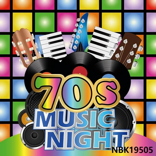 70s 80s 90s Дискотека вечерние блестящие красочные музыкальные танцевальные шоу время Сцена фотография фон для фотостудии Фотофон - Цвет: NBK19505