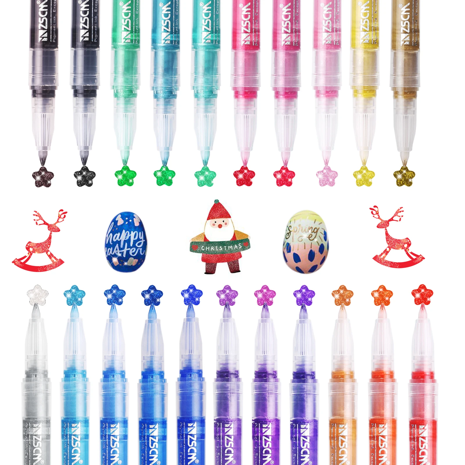 Acrylic Glitter Paint Marker Pens, Ultra Fine Point 0.7Mm - Paint Pens for  Rock