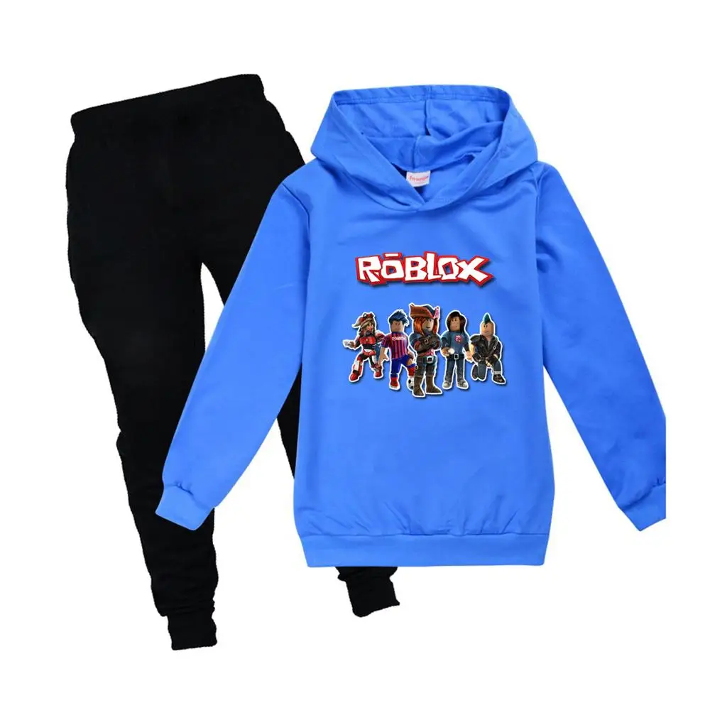 Спортивный костюм ROBLOX для мальчиков и девочек толстовка с капюшоном из чистого