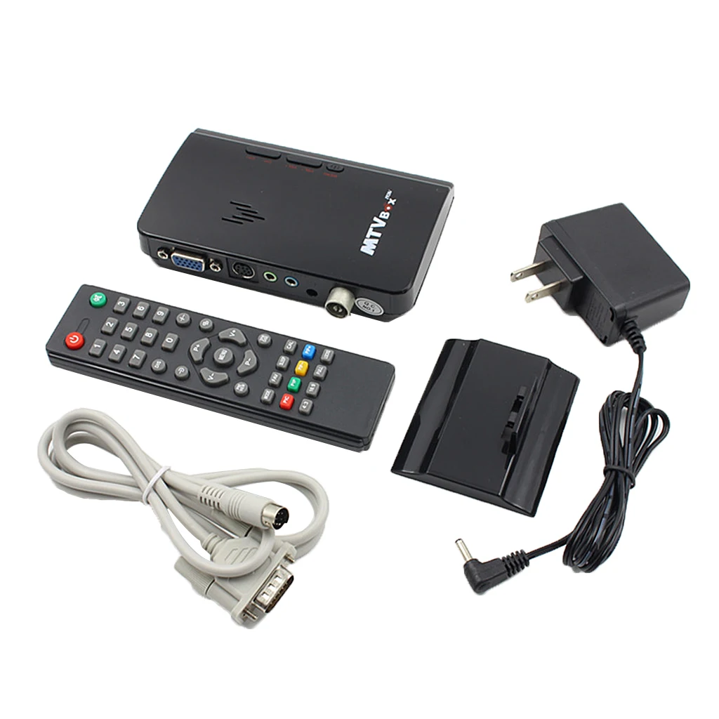Digital Computer VGA TV Program Tuner Receiver Monitor US Plug w/ Remote Controller for Projector