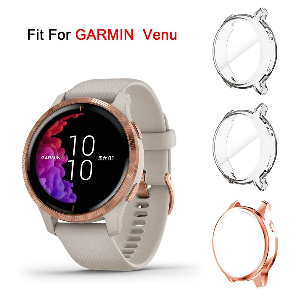 Ultra Thin Screen Protector Case for Garmin Venu GPG, 3 Pack TPU Full Protective Case Cover for Garmin Venu Smartwatch Bands