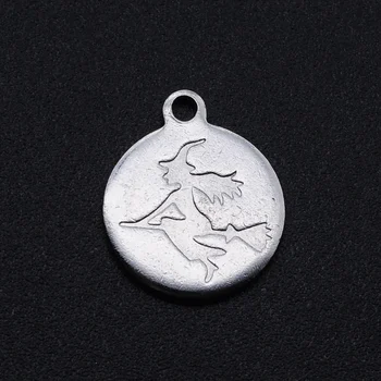 

5pcs/lot 100% Stainless Steel Witch DIY Charm Pendant Wholesale Accept OEM Order Top Quality Jewelry Making Charms