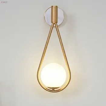 

Nordic personality creative living room metal wall lamp fashion modern minimalist model bedside glass wall lamp bedroom
