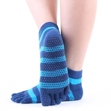 3 пары носков для йоги с пятью пальцами, Нескользящие, в горошек, для женщин, Пилатес, Йога, тренировка, активная одежда, носки, Резиновые Нескользящие спортивные носки