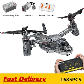 

1685PCS Building Blocks Creative Toys V-22 Osperys helicopter model sets Assemble Bricks Kids Educational Toys Christmas Gifts