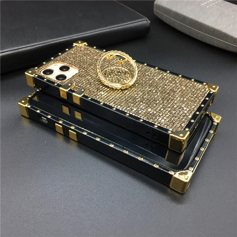 Square Phone Case For Iphone 15promax 15pro 15 14 14pro 14promax 13pro 13  12 12pro 11 ProMax Bling Metal Clear Crystal Cover For Samsung S23 S23ultra  S22ultra Note 20 From Louisvcases, $11.15