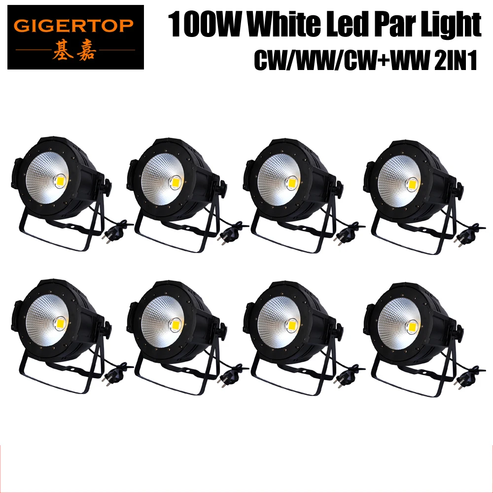 

China Manufacturer 8PCS Warm Yellow/Warm White 100W Aluminum Stage COB Led Par Light Cheap Price Linear Dimmer Reflector Cup