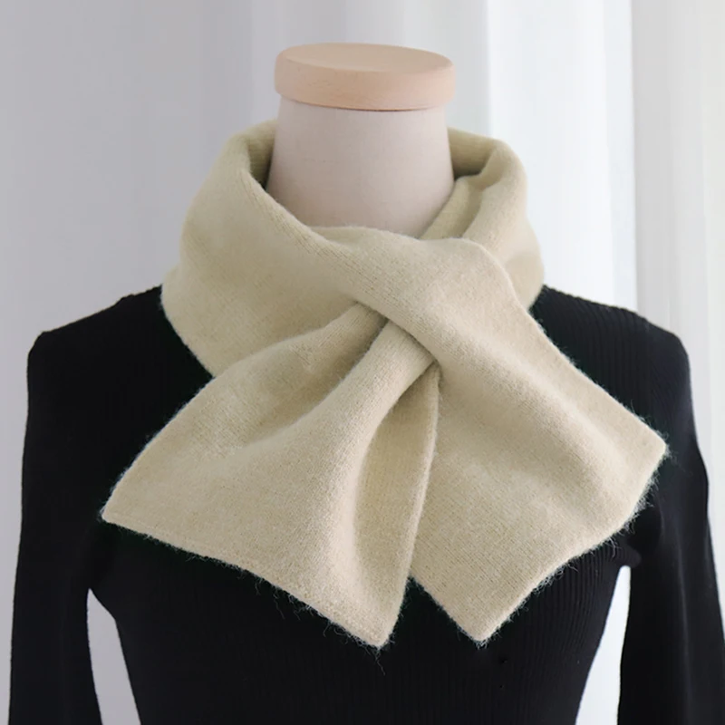 Korean Warm Children\'s Scarf  Winter Baby Boy Girl Wool Knit Thicken Cross Protect Cervical Spine Collar Neck Guards Scarves Q76