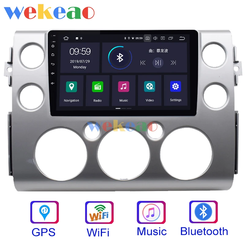 Wekeao сенсорный экран " Android 9,0 Автомагнитола для Toyota FJ Cruiser Android авто gps навигация 2007