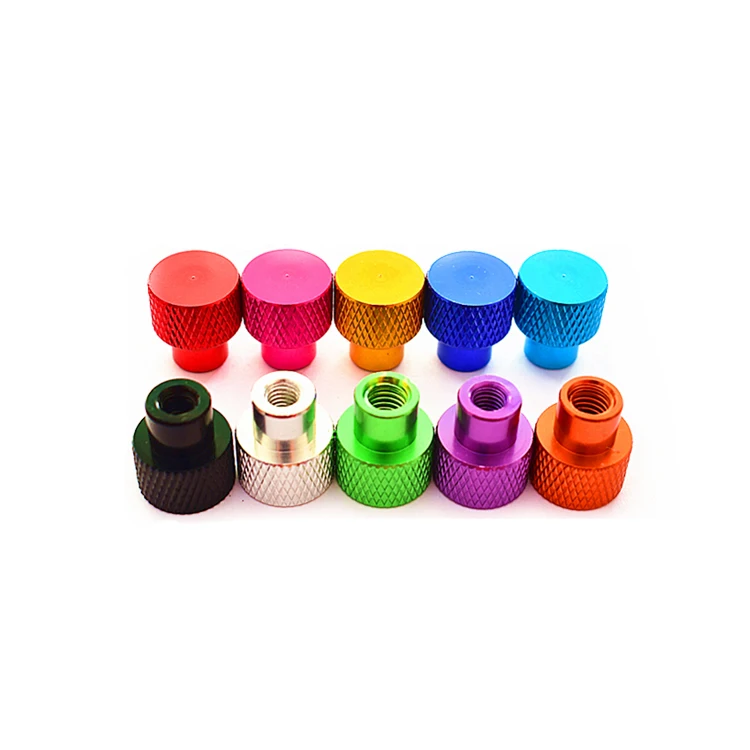 4Pcs M2 M2.5 Aluminum alloy handle Nut step knurled head nuts Thumb Pineapple pattern Blind hole unmanned rack screw cap