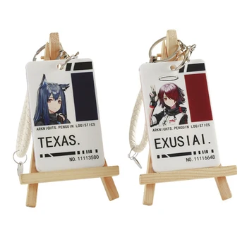 

Anime Arknights Work Card Holders Keychain Card Holder Employee Name ID Card Cover Certificate Identity Badge Bus Card Student