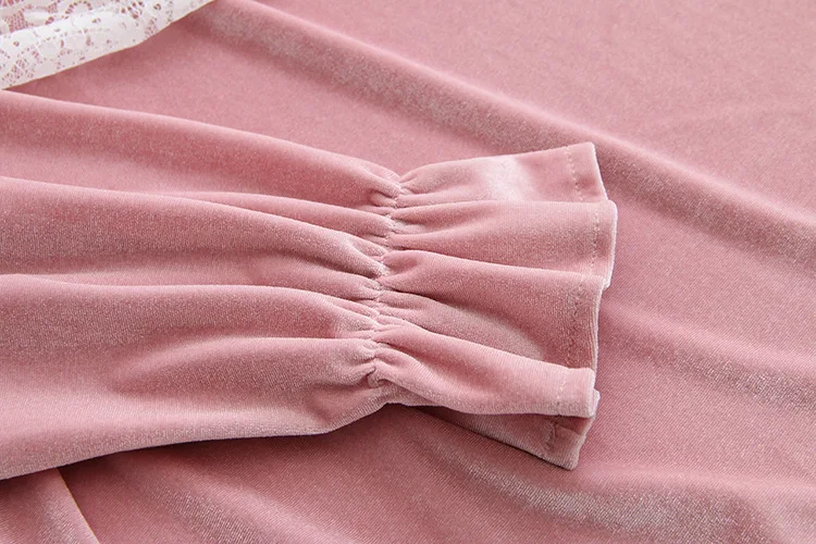 Blvyisla 6XL размера плюс, розовая бархатная Пижама, комплект из двух предметов, женский кружевной лоскутный зимний теплый пижамный комплект, более размера