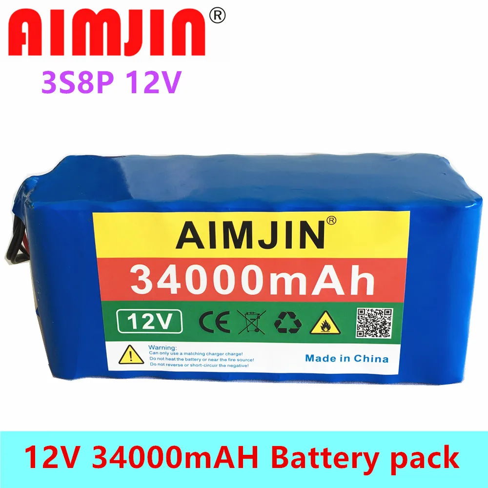 3S8P 12V 34000mAh литий ионный аккумулятор большой емкости|Комплекты батарей| |