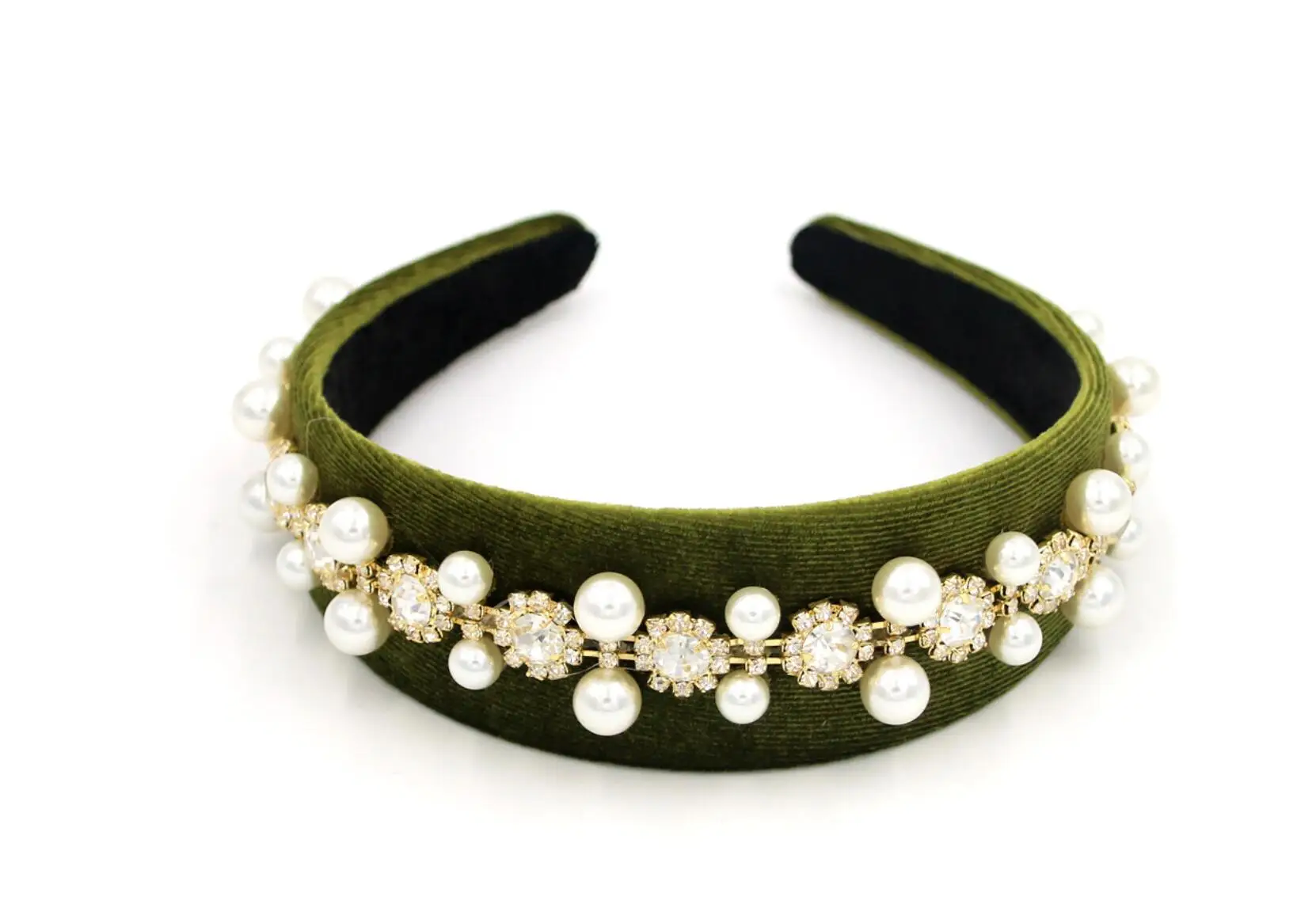 women Baroque fashion single row gold pearl hairbands personality wild headbands hair accessories