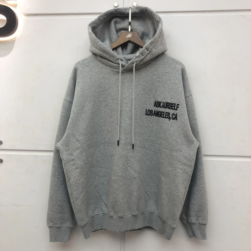 2021FW Askyurself Hoodie Nice Washed Heavy Fabric Sweatshirts Los Angeles Pullover Men Women High Quality | Мужская одежда
