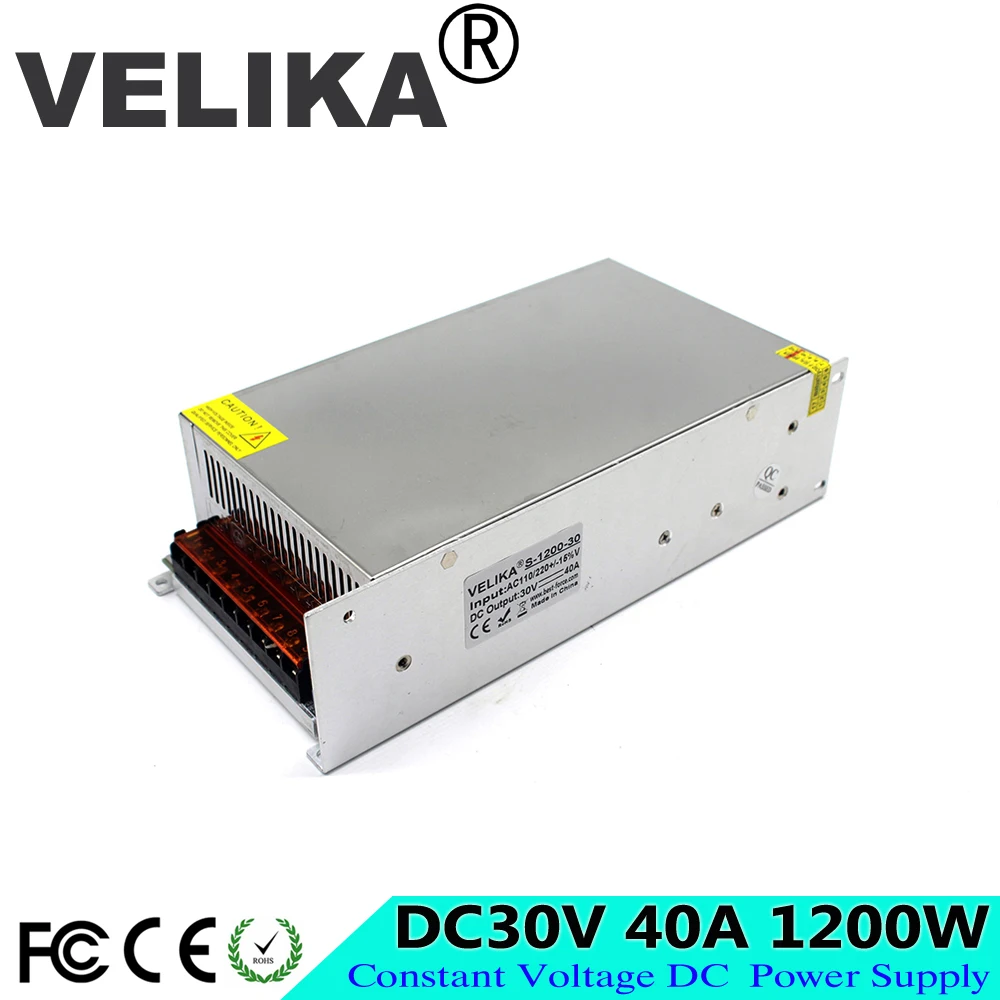 Одиночный выход DC12V 13 8 V 15V 18V 24V 27V 28V 30V 32V 36V 42V 48V 720W 800W 1000W 1200W импульсный источник