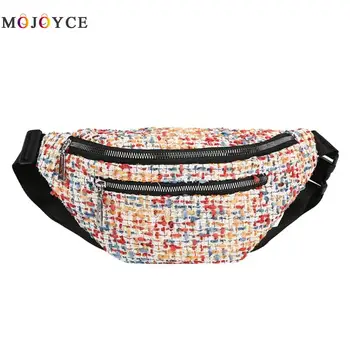 

Fashion Woolen Waist Bag Zipper Phone Pouch Women Crossbody Shoulder Fanny Pack Belt Bag