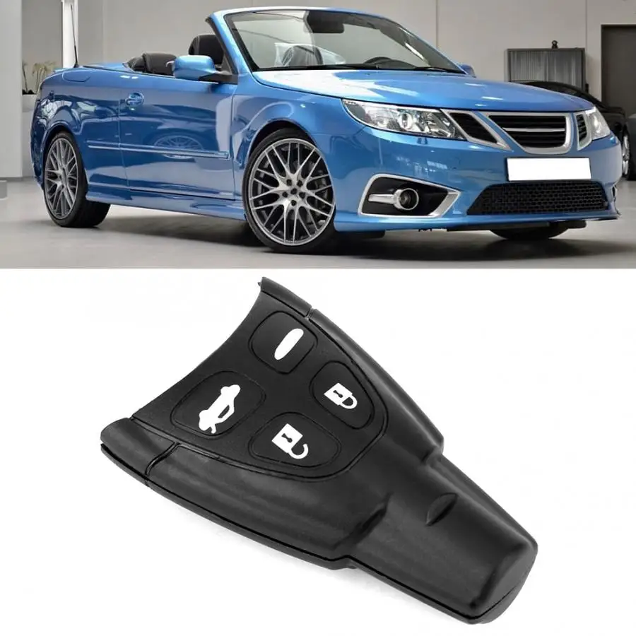 4 Buttons Car Key Case Key Shell Replacement Accessories Fit for Saab 93 95 Auto ABS Black Accessories