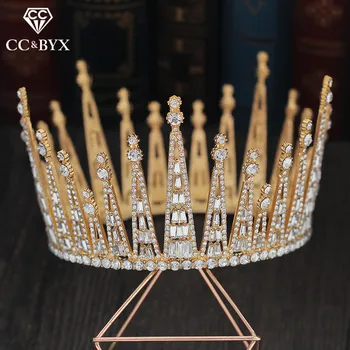 

CC Tiara Crown Headband Hairband Wedding Hair Accessories For Women Bride Luxury Big Crowns Hairwear Fashion Jewelry Gift XY414