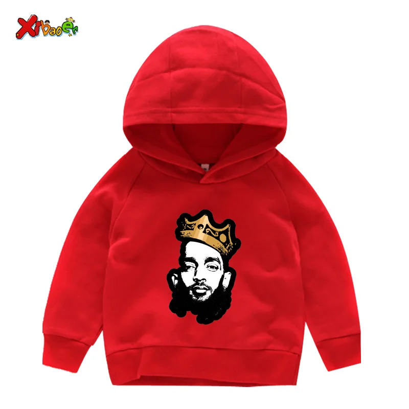 Детская толстовка-худи в стиле «хип-хоп», «рэпер Lil Peep Nipsey HussleT», «король», одежда с длинными рукавами для малышей, Детская толстовка