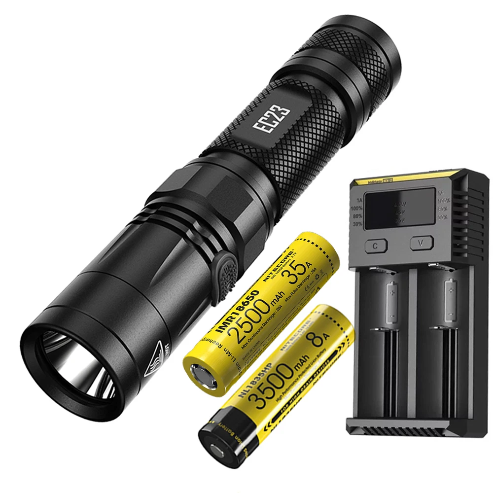 EC23 2500mAh 3500 I2 NITECORE EC23 фонарик CREE XHP35 HD светодиодный Макс 1800 люмен расстояние луча 255 м водонепроницаемый уличный фонарик поиск спасательный маяк - Испускаемый цвет: EC23 2500mAh 3500 I2