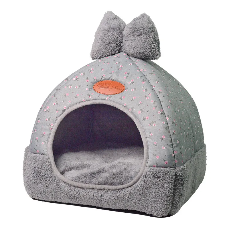 Small Pet Dog Beds Mat Cat Kennel Blanket Thicken Winter Pets Puppy Bulldog Beds Mattress Flannel Fabric Warm Pets House Tent