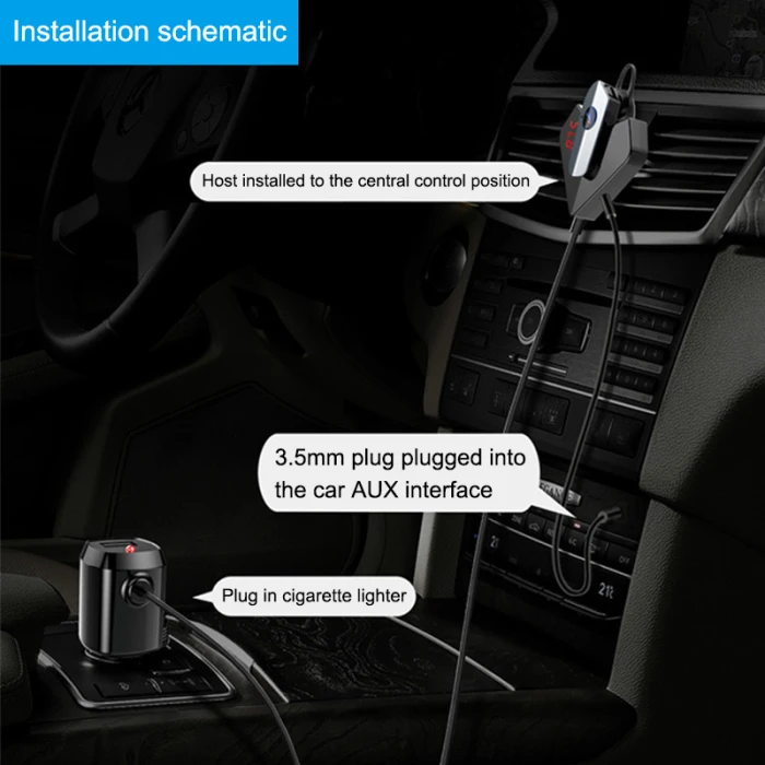 FM Transmitter Bluetooth V5.0 Handsfree USB Car Charger MP3 Player with Earphone GK99