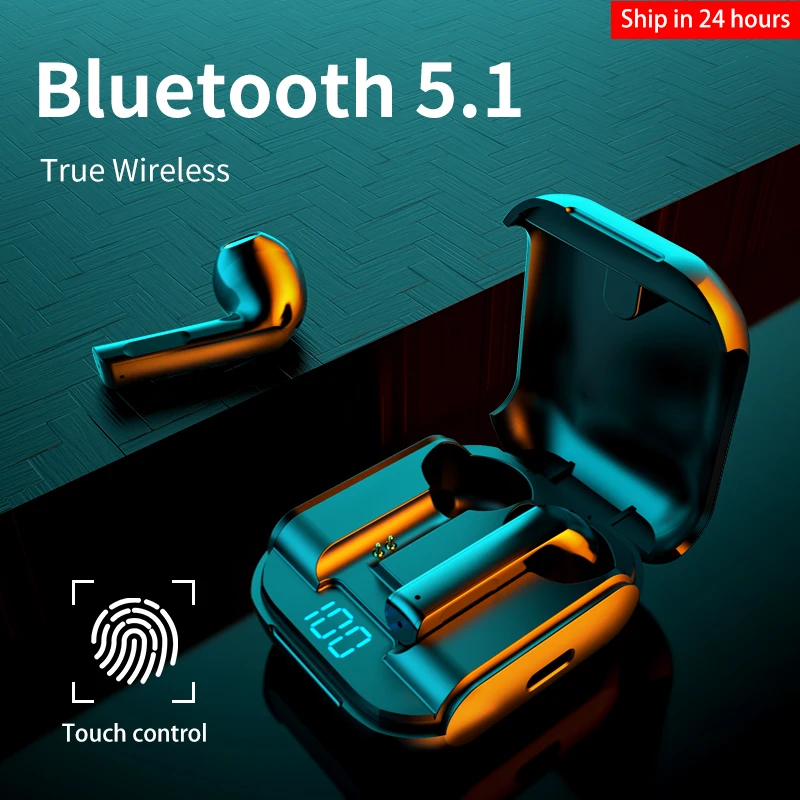 New LED Display TWS Wireless Headphones Bluetooth V5.1 Earphones Earbuds HIFI Stereo Sound Waterproof Touch Control Headsets
