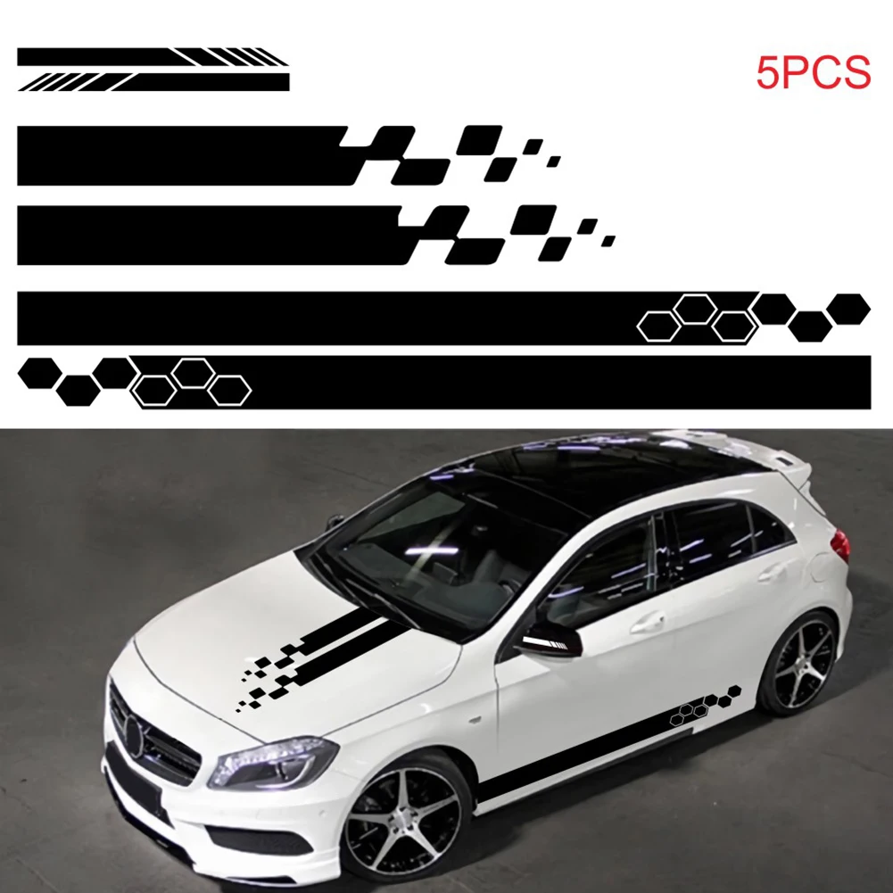 Behandeling verdund fles 5Pcs Car Body Decal Racing Rally Sticker For Hood Roof Mirror Sticker Trunk  Stripe Racing Sports|Car Stickers| - AliExpress