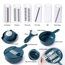 12 шт./компл. Многофункциональный кухонный овощной нож с корзиной, кухонный измельчитель овощей, кухонные аксессуары